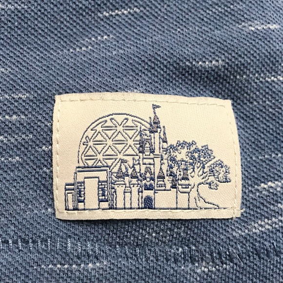 Mickey Mouse D Polo Shirt Disney Parks Denim Blue Womens Size 2X XXL Soft - Picture 5 of 10